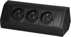 ORNO Priză triplă neagră pentru mobilier 3x230V (O-OR-GM-9001_B)
