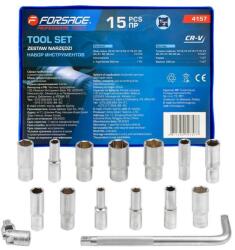 Forsage Set de chei cu cap hexagonal adânc lungi 10-32 mm 15 piese cu buton (FS-58290) Cheie tubulara