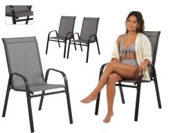Garden Line SET 2 SCaUNE DE GRĂDINĂ GRI 54 x 70 x 92 CM *1632 (CH-TIH1632)