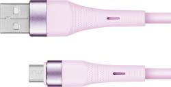 Krüger&Matz Cablu USB - microUSB 1 m silicon roz roz Kruger&Matz Basic (L-KM1270-1P)