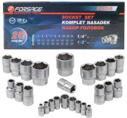 Forsage Set de accesorii pentru cheie cu piese hexagonale de impact 25 elemente 1/4" 1/2" 4-32mm (FS-57684) Cheie tubulara