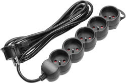 ORNO Prelungitor 3m, 5 prize, negru, 16A (O-ES-6_B_3)