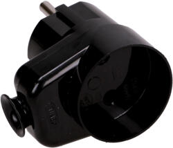 ORNO Conector unghiular negru 2P cu priză (O-WT-16U_G_K2_CZARNY)