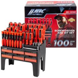 JBC Pro Tools Set de șurubelnițe cu biți 100 de piese cu suport (FS-62023) Surubelnita