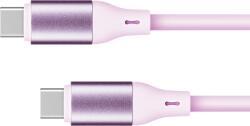 Krüger&Matz USB Tip C - USB Tip C 100 W 1 m silicon roz Kuger&Matz Basic (L-KM1269-1P)