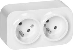 ORNO Priză dublă albă 16A IP20, pachet 10 buc (O-OR-OE-7206_W_10)