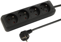 PROLECH Cablu prelungitor PR-470P cu 4 prize cu împământare 3m negru 3x1, 5mm (98-764-)