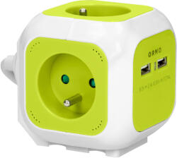 ORNO Cablu prelungitor 4xE + 2xUSB 1, 4m lime (O-OR-AE-13144_L)