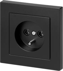 ORNO Priză încastrată simplă 2P+E Malta 16A, 250V, PT-16M, negru mat (O-FMS-105_B)