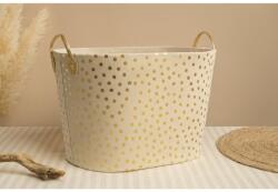 Chomik Coș pentru rufe/jucării 38 x 48 x 34 CM cu buline aurii/silver *4885 (CH-NIZ4885)