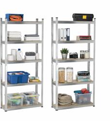 Chomik Set 2 rafturi metalice de depozitare, 5 polițe, 90X30X180 cm, 175 kg/poliță CH-GWI0885 (GWI0885) Raft