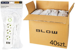 BLOW Prelungitor de rețea PS-320 3-prize 3xUSB 2m alb 3x1mm ambalaj (98-506-)