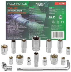 Rock FORCE Set chei tubulara 15 bucăți 10-36 mm cu ratchet CR-V (FS-58293) Cheie tubulara