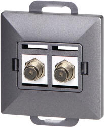 ORNO Priză dublă tip F Pearl, TV/F-F1/P2, antracit (O-OR-OE-7714_2_A)