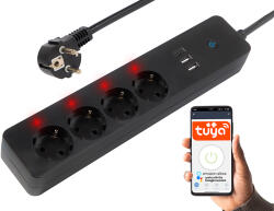  Cablu prelungitor inteligent 3m cu USB și control WiFi (98-421-)
