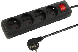 BLOW Cablu prelungitor PR-470WSP 4-Prize cu împământare + întrerupător 3m negru 3x1, 5mm (98-767-)