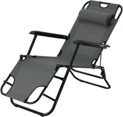 Chomik Lit De Jardin Pliabil Cu Spatar Pentru Cap Gri *6896 (ch-lez6896)