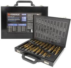 FORSAGE Set de burghie pentru metal și lemn, 170 de piese, cu geantă de transport (FS-51934) Burghiu
