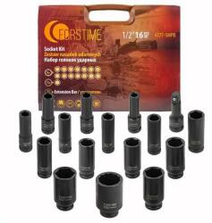 FORSTIME Set de capete cușă 1/2" hexagonale 16buc (FS-52558) Cheie tubulara