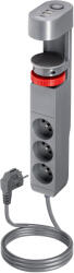 ORNO Prelungitor desktop cu 3 prize 2P+Z, 1, 5M H05VV-F 3x1, 5mm2, 2xUSB+1 tip C (O-PS-5_G_1-5M)