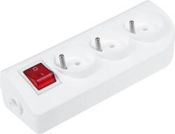 ElgoTech Priză de rețea 3x 230V albă cu întrerupător GN-30W (L-URZ3276)