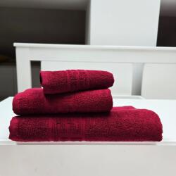 Kotonia Home Set 3 prosoape baie Greek Border Jacquard Plush Luxury - 100% Bumbac, 500g/mp, burgundy (004598) Prosop