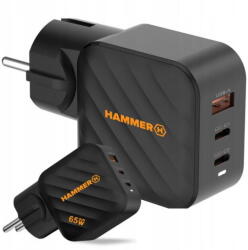 Myphone Incarcator rapid Hammer RapidCharge, 3 iesiri USB, 65W, Negru (AKC001486)
