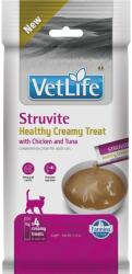 FARMINA Snack cremos pisici adulte cu dietă pentru struviți FARMINA Vet Life Struvite 4x15 g cu pui și ton