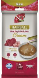 FARMINA Gustare cremoasă anti-ghemotoace pentru pisici adulte FARMINA N&D Quinoa Hairball 4x15 g cu pui și ton