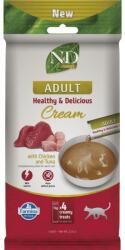 FARMINA Recompensă cremoasă pisici adulte 4x15 g FARMINA N&D Prime cu pui și ton