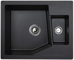 Metalac Linea M 1.5D Metalac 192041 Gránit Mosogatótálca - Extra mély, Egymedencés, Szemcsés Fekete (192041) - muszakishop