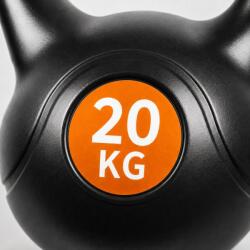 FD Kettlebell 20 kg negru-portocaliu, plastic cu ciment, mâner (8594214031186)