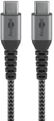 Goobay USB 2.0 Type C Összekötő Szürke-Ezüst 50cm 49301 (49301)