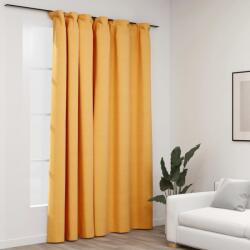 vidaXL sárga vászonhatású sötétítőfüggöny kampókkal 290 x 245 cm (321199VidaXL)