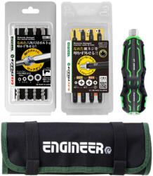 Engineer Set ENGINEER pentru extragere suruburi Phillips si imbus deteriorate, cu maner pentru lovire cu ciocanul DZ-70 si husa, Fabricat in Japonia DXZ-03 (JPEDXZ03) Surubelnita