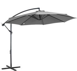 Outsunny Napernyő kézi tekerőkarral, időjárásálló, 2, 95 m x 2, 95 m x 2, 45 m, poliészter, acél, fekete (84D-037GY)