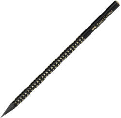 Faber-Castell Creion grafit b grip sparkle lemn negru midnight gold Faber-castell - Set 12 (FC118278)