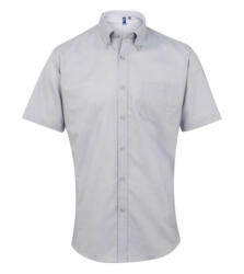 Premier Férfi ing Premier PR236 Men’S Short Sleeve Signature Oxford Shirt -2XL/3XL, Silver