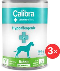 Calibra VD Dog konz. Hypoallergenic Rabbit & Insect 3 × 400 g (KRMP2004bun)