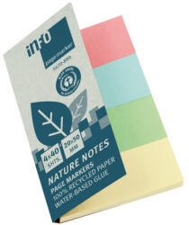 INFO PageMarker reciclat 20 x 50 mm 160 file Nature Info Notes 4 culori/set (IDA050)