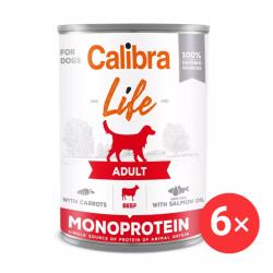 Calibra Dog Life konzerv eledel felnőtt kutyáknak marhahússal és sárgarépával 6 × 400 g (KRMP1390bun)