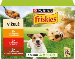 Friskies Adult alutasakos eledel kutyáknak marhahús, csirke, bárány aszpikban, 12 x 85 g