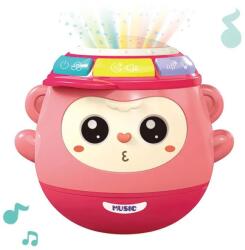 Raya Toys Jucărie muzicală pentru bebeluși tip nevaliașcă 4 în 1 Raya Toys - Maimuță, roz (503123004)