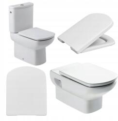 Hamberger WC-ülőke, Hamberger, Roca Dama Senso kompatibilis, 43 x 36 cm, lassú záródású, antibakteriális, modern fürdőszobába ideális, tartós és csendes, egyszerű telepítés, bármilyen belső térbe illik, fehér