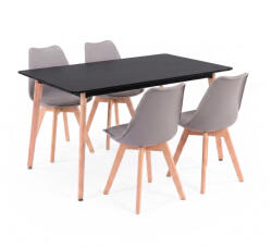Leziter Silla 150 4+1 étkező garnitúra fekete-szürke (LN-102-15090-RE-BL_DA232AG_4) - homelux