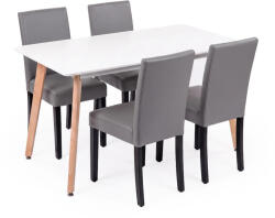 Leziter Verona 120 4+1 étkező garnitúra fehér-szürke (LN-102-12070-RE_LKE-GR_4) - homelux