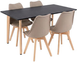 Leziter Silla 120 4+1 étkező garnitúra fekete-bézs (LN-102-12070-RE-BL_DA232ABE_4) - homelux