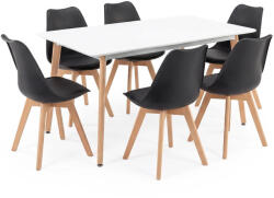 Leziter Silla 150 6+1 étkező garnitúra fehér-fekete (LN-102-15090-RE_DA232AB_6) - homelux