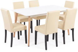 Leziter Verona 150 6+1 étkező garnitúra fehér-bézs (LN-102-15090-RE_LKE-BE_6) - homelux