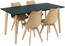Leziter Silla 150 4+1 étkező garnitúra fekete-bézs (LN-102-15090-RE-BL_DA232ABE_4) - homelux